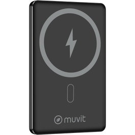Muvit For Change Powerbank 5000mAh MCCHP0009 Negra con Carga Inalámbrica y USB-C